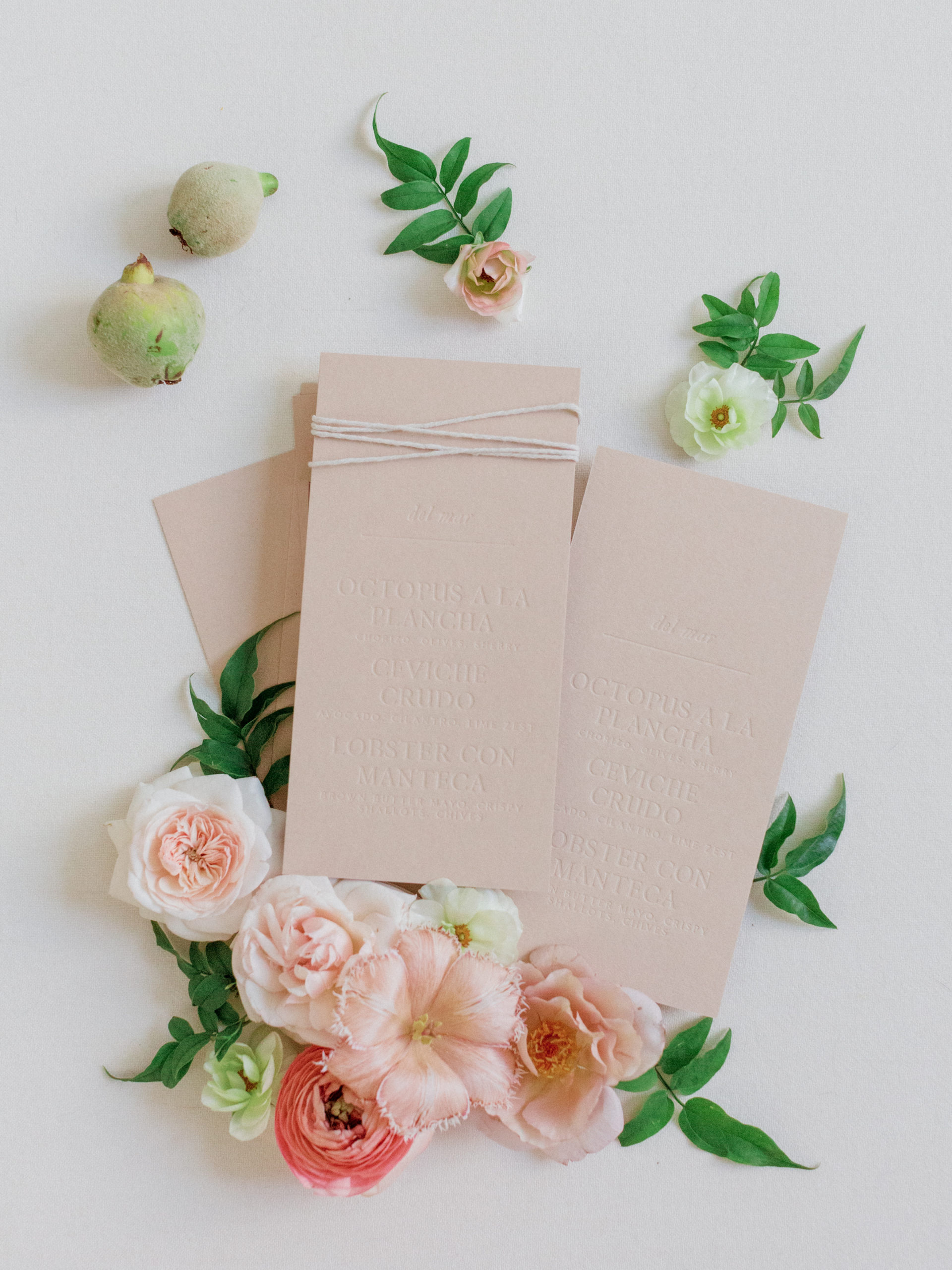 letterpress wedding menu