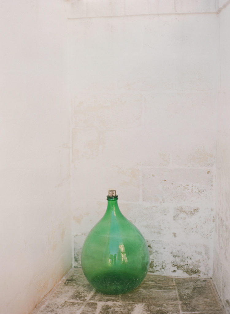 typical italian green bottle