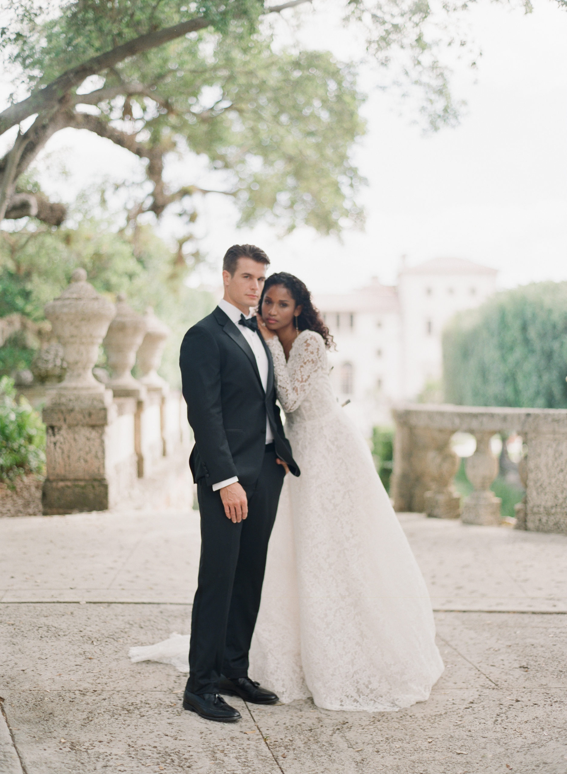 Bride and Groom at Vizcaya Museum and Gardens