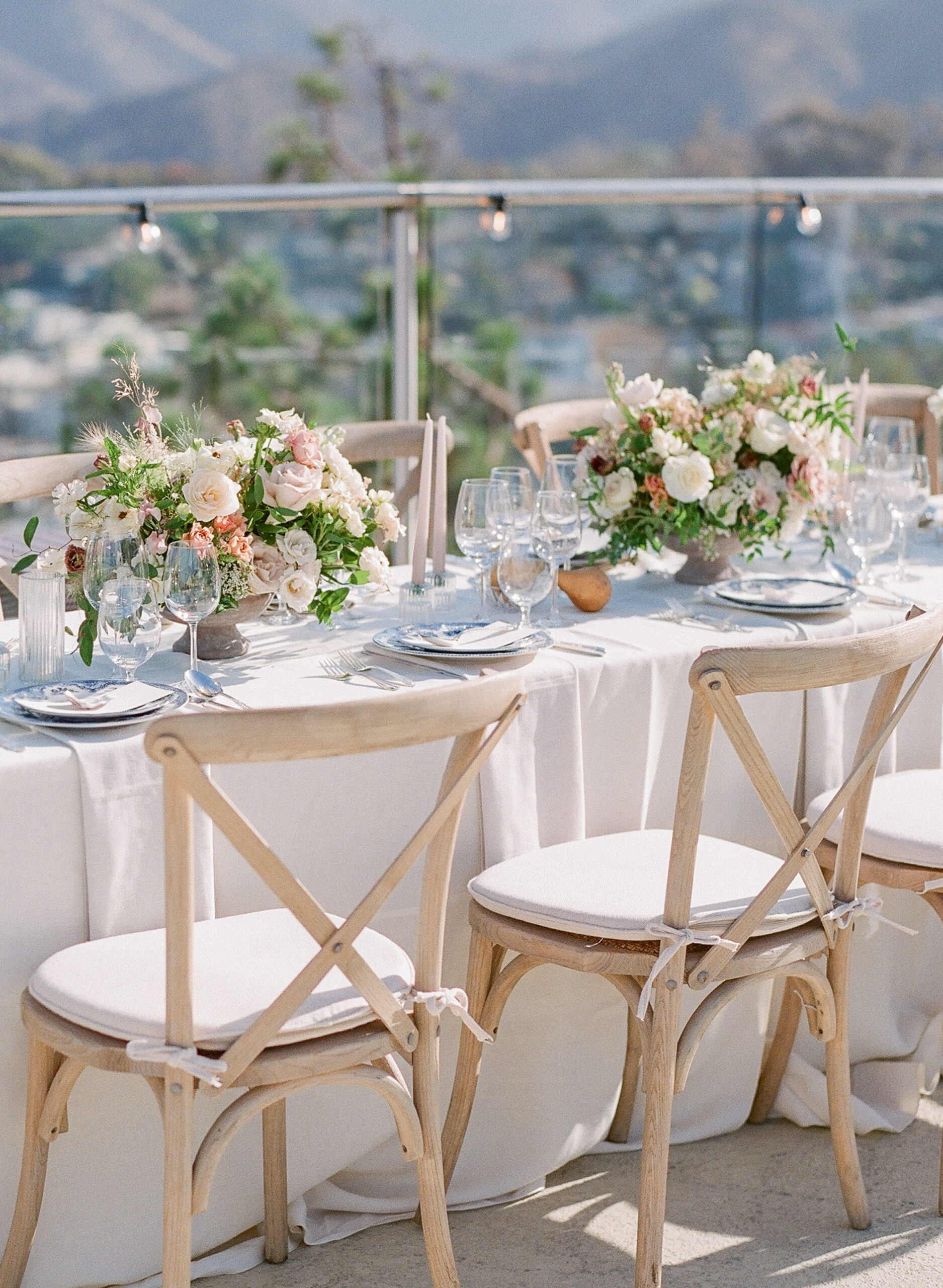 film photography of a beautiful wedding table