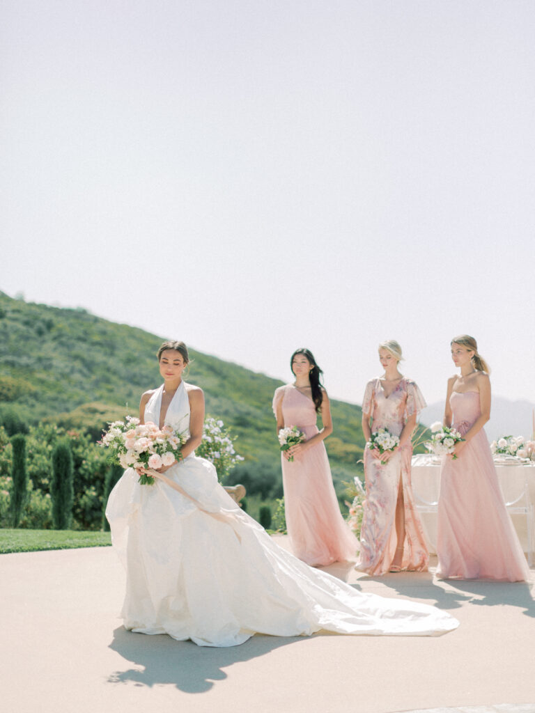 film photography of bride and bridesmaids